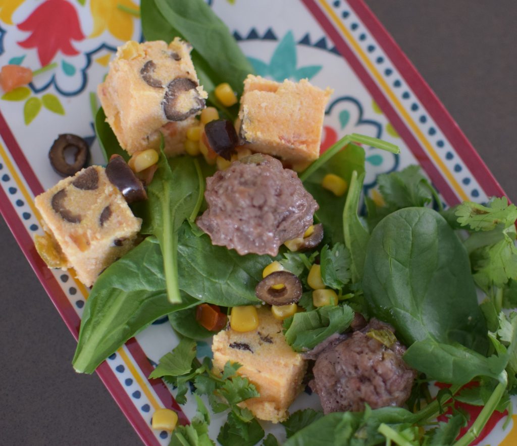 Green Chile Meatballs with Polenta Croutons - Craving4More
